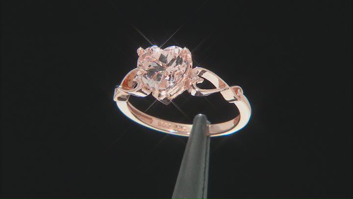Peach Morganite 10K Rose Gold Ring 1.41ctw Video Thumbnail