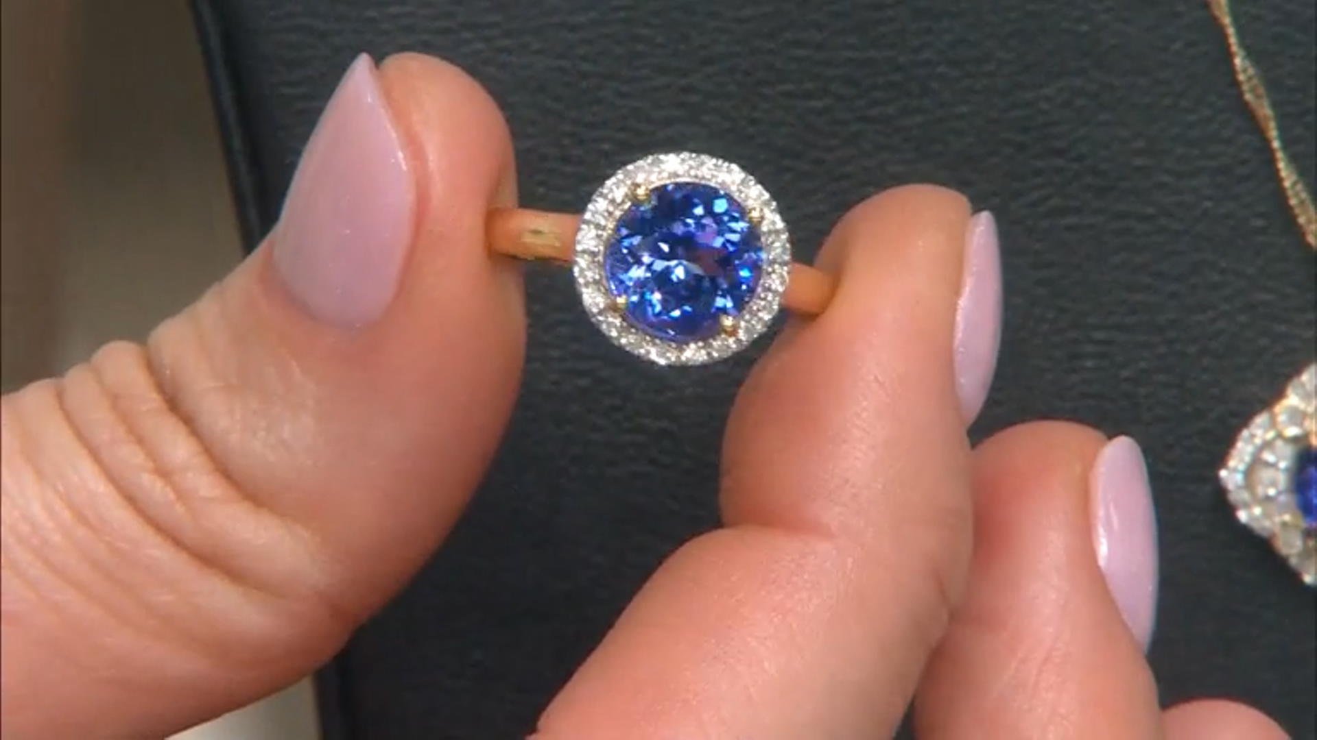 Blue Tanzanite With White Diamond 18k Yellow Gold Ring 2.70ctw Video Thumbnail