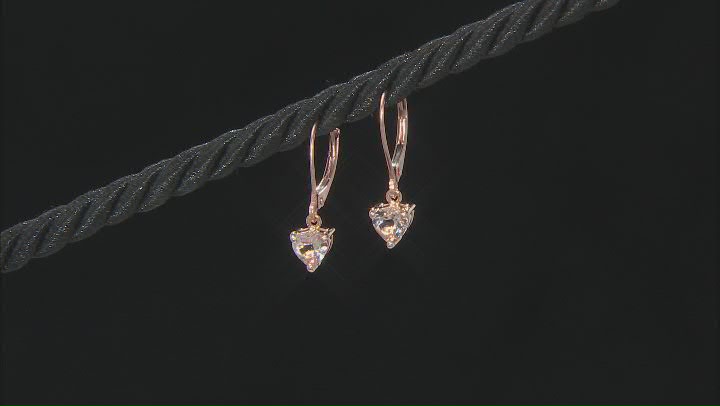 Peach Cor-de-Rosa Morganite 10k Rose Gold Dangle Earrings 0.65ctw Video Thumbnail