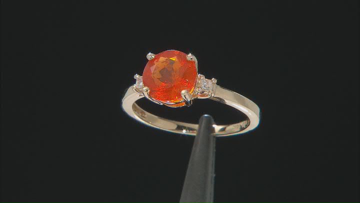 Orange Mexican Fire Opal 14k Yellow Gold Ring 1.02ctw Video Thumbnail