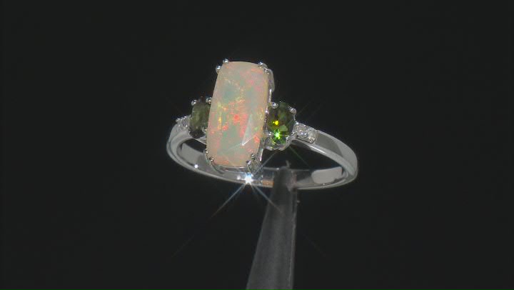 Multi Color Opal Rhodium Over 10k White Gold Ring 1.91ctw Video Thumbnail