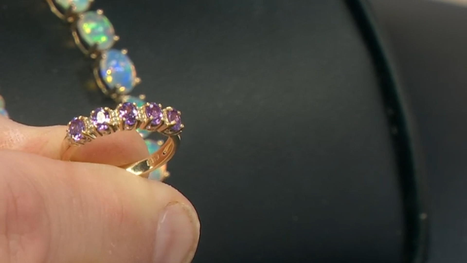 Purple Sapphire 10k Yellow Gold Band Ring 1.12ctw Video Thumbnail