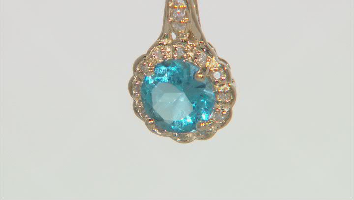 Swiss Blue Topaz 10k Yellow Gold Pendant With Chain 0.91ctw Video Thumbnail