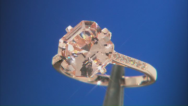 Peach Morganite 14k Rose Gold ring 3.90ctw Video Thumbnail