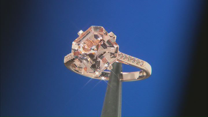 Peach Morganite 14k Rose Gold ring 3.90ctw Video Thumbnail