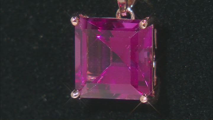 Pink Topaz 10k Rose Gold Pendant With Chain 5.50ct Video Thumbnail