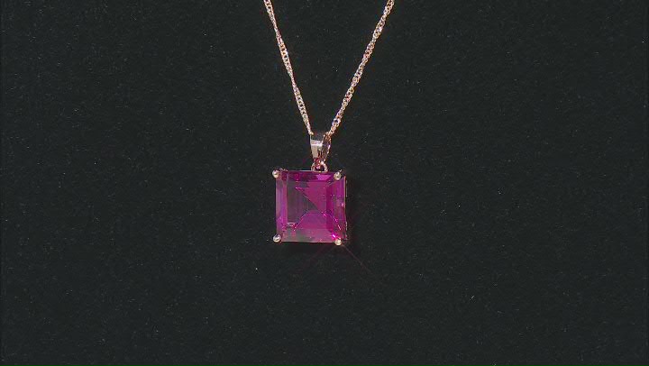 Pink Topaz 10k Rose Gold Pendant With Chain 5.50ct Video Thumbnail