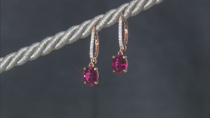 Pink Rubellite 14k Rose Gold Dangle Earrings 2.39ctw Video Thumbnail