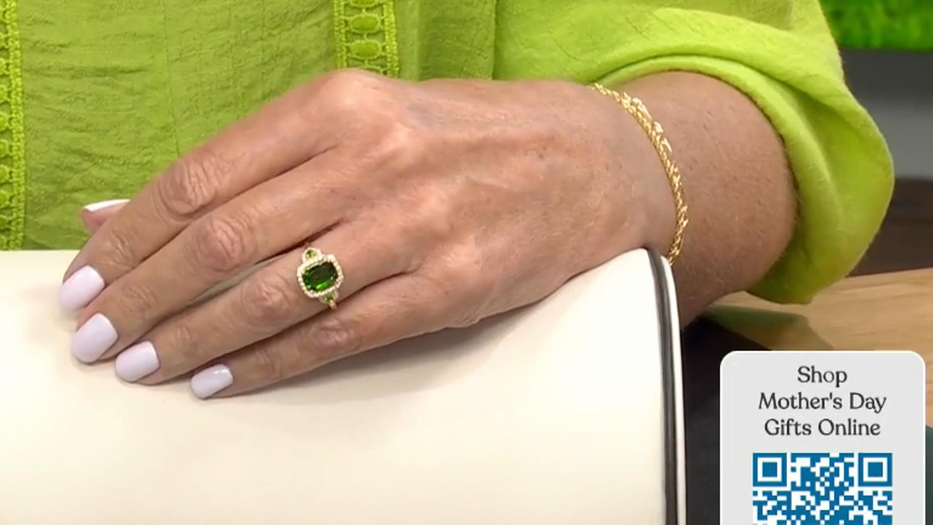 Green Chrome Diopside 10k Yellow Gold Ring 2.15ctw Video Thumbnail