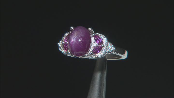 Red Ruby Rhodium Over Sterling Silver Ring 0.47ctw Video Thumbnail
