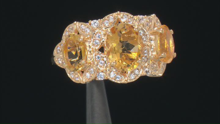 Yellow Citrine 18k Yellow Gold Over Sterling Silver Ring 2.98ctw Video Thumbnail