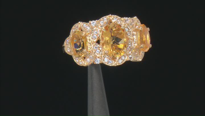 Yellow Citrine 18k Yellow Gold Over Sterling Silver Ring 2.98ctw Video Thumbnail