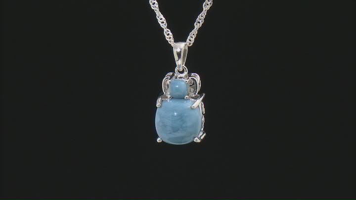 Blue Opal Rhodium Over Sterling Silver Pendant With Chain Video Thumbnail