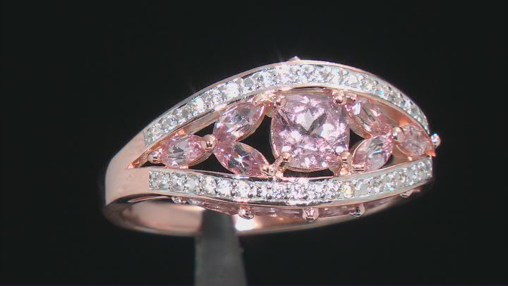 Pink Color Shift Garnet 18K Rose Gold Over Sterling Silver Ring 2.01ctw Video Thumbnail