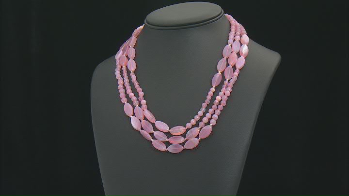 Pink Opal Rhodium Over Sterling Silver Necklace Video Thumbnail