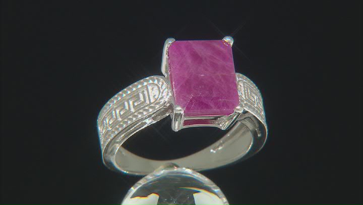 Red Ruby Rhodium Over Sterling Silver Ring 3.69ctw Video Thumbnail