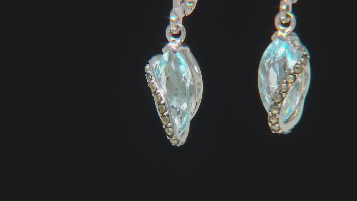 Sky Blue Topaz Rhodium Over Sterling Silver Earrings 2.18ctw Video Thumbnail