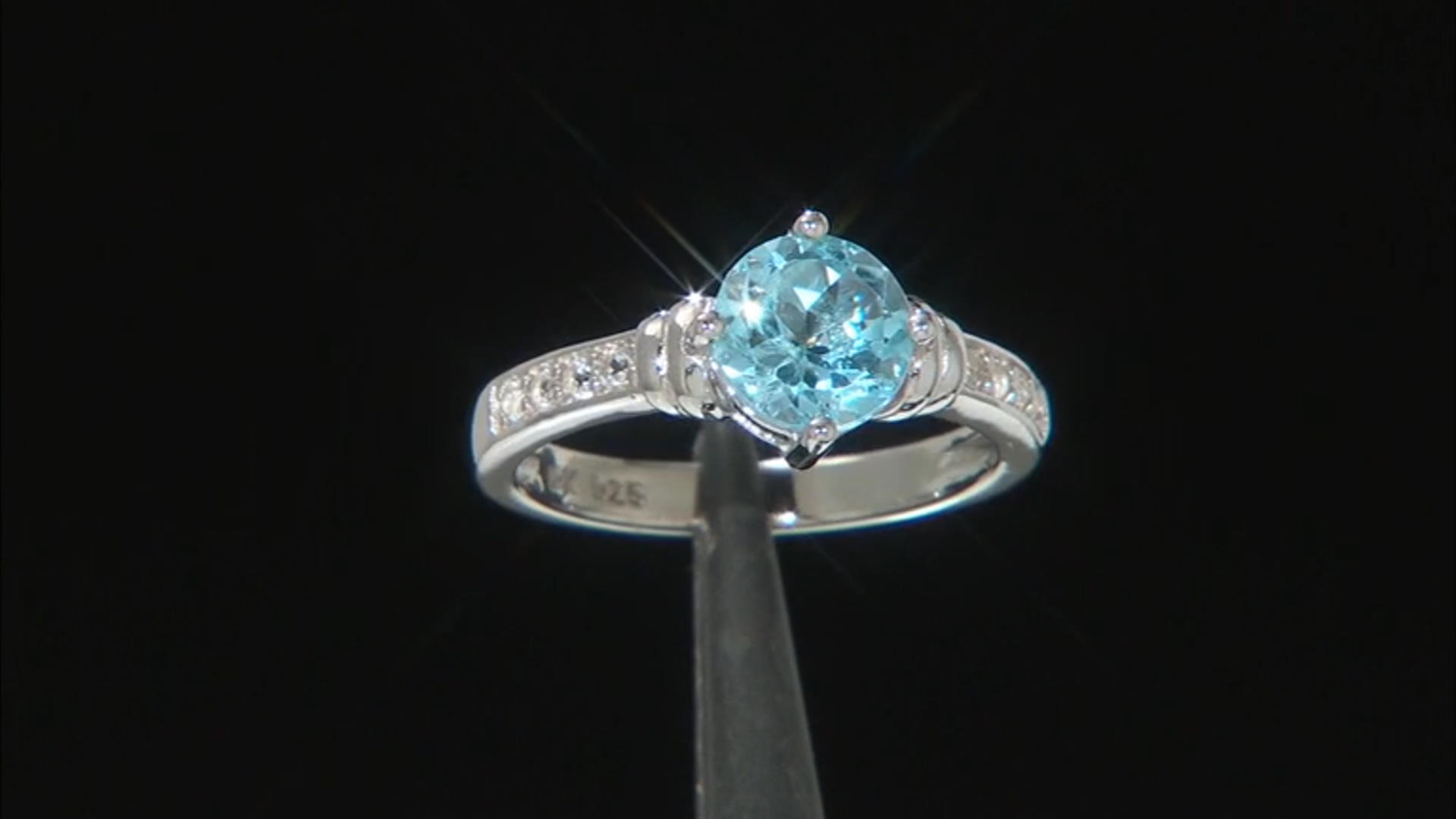 Blue Glacier Topaz Rhodium Over Sterling Silver Ring 2.23ctw Video Thumbnail