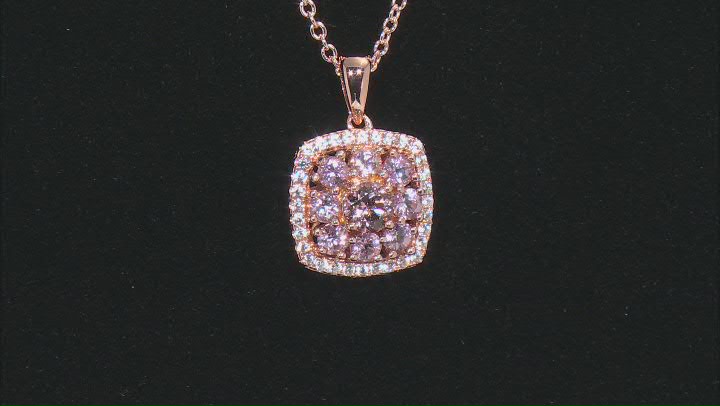 Color Shift Garnet 18K Rose Gold Over Sterling Silver Pendant With Chain. 1.72ctw Video Thumbnail