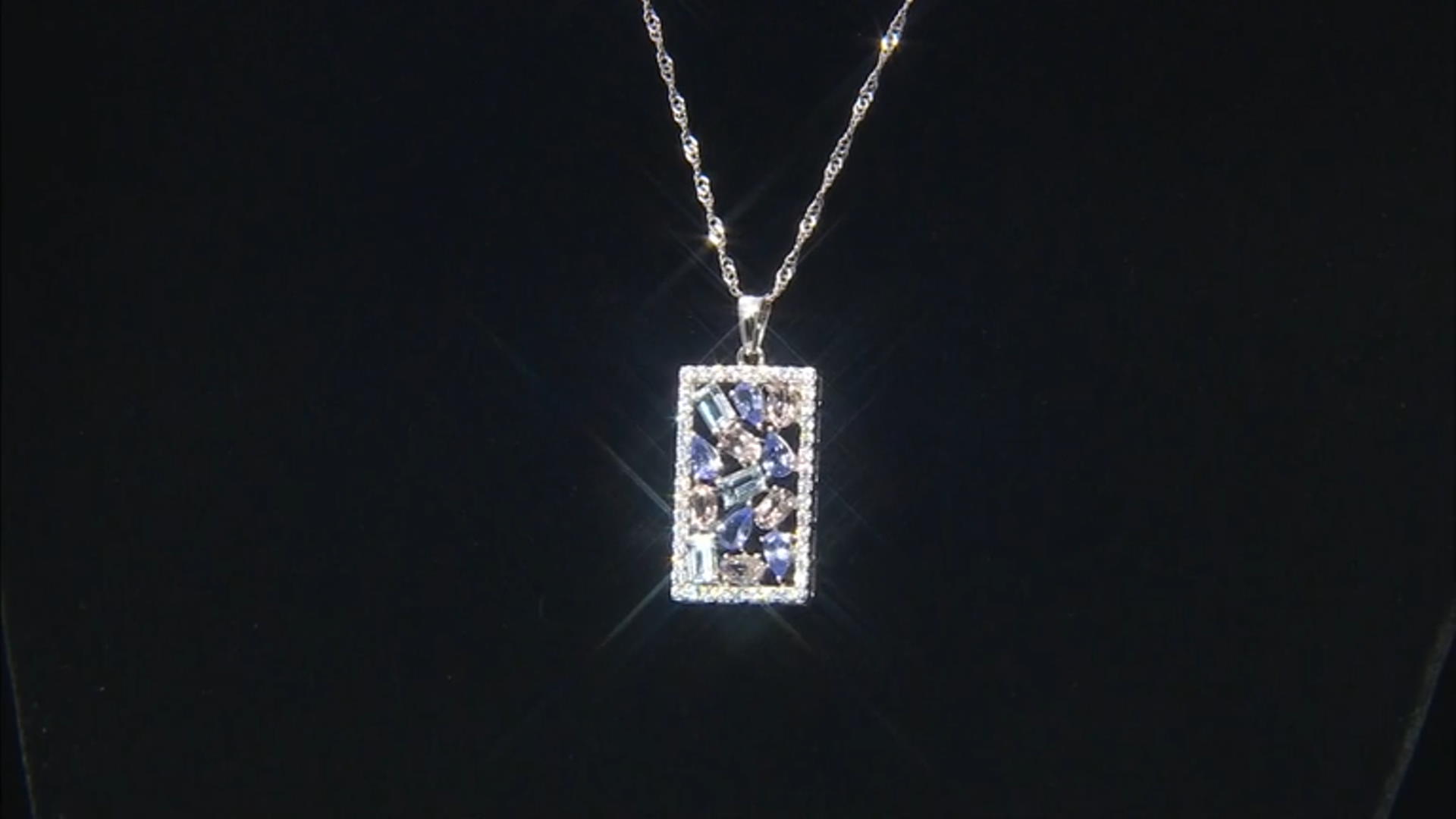 Blue Tanzanite Rhodium Over Silver Pendant With Chain 3.35ctw Video Thumbnail