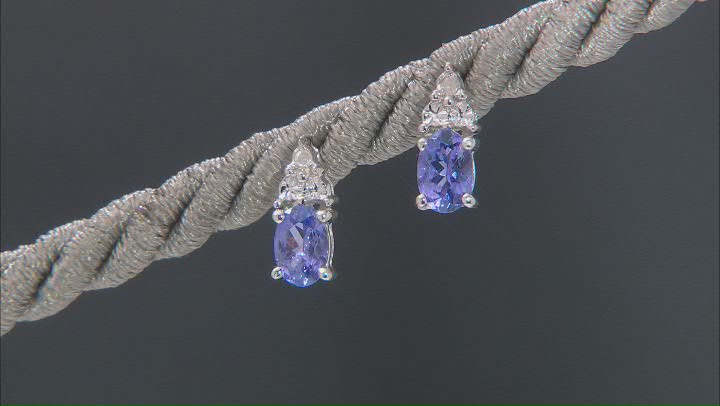 Tanzanite Rhodium Over Sterling Silver Pendant With Chain, Earring, And Ring Set 2.04ctw. Video Thumbnail