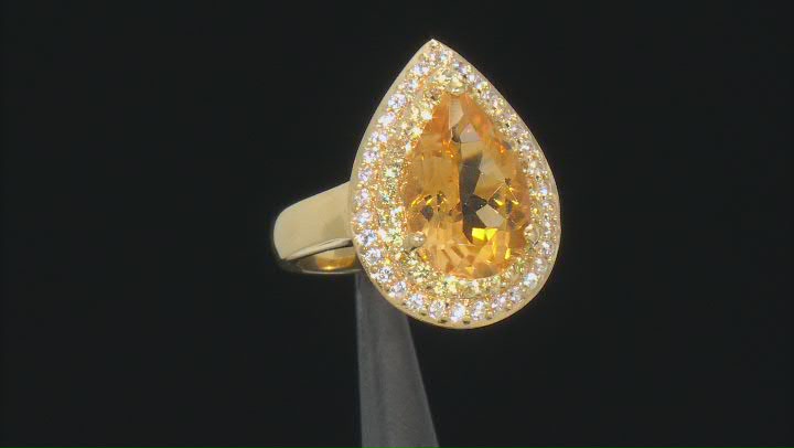 Yellow Citrine 18k Yellow Gold Over Sterling Silver Ring 4.09ctw Video Thumbnail
