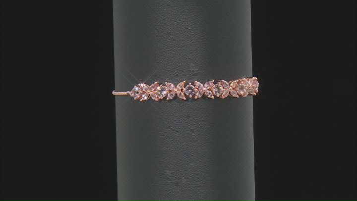 Pink Color Shift Garnet 18K Rose Gold over sterling Silver bolo bracelet 2.98ctw Video Thumbnail