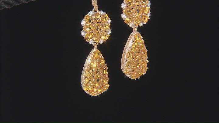 Yellow Citrine 18K Yellow Gold Over Sterling Silver Earrings 5.44ctw