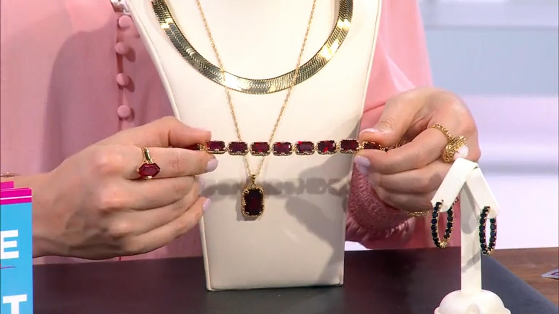 Red Lab Created Ruby 18k Yellow Gold Over Sterling Silver Bracelet 45.43ctw Video Thumbnail