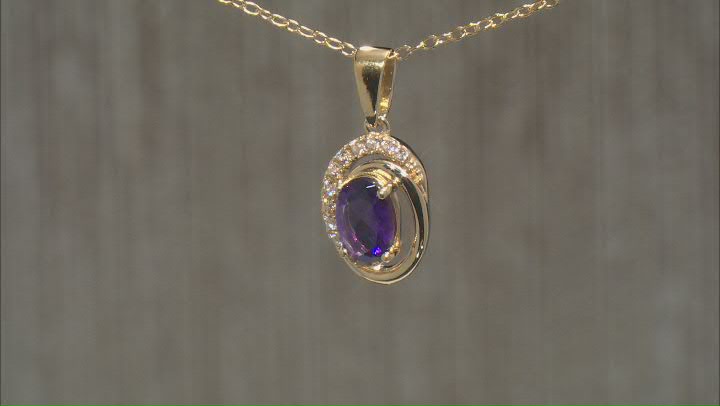 Purple Amethyst 18k Yellow Gold Over Silver Ring, Earrings, Pendant Chain 2.32ctw