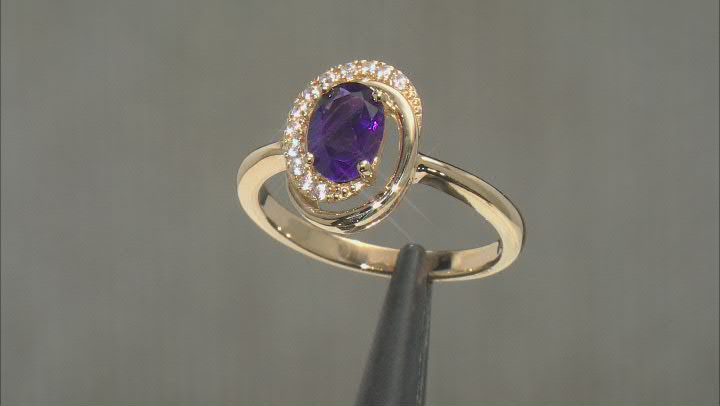 Purple Amethyst 18k Yellow Gold Over Silver Ring, Earrings, Pendant Chain 2.32ctw