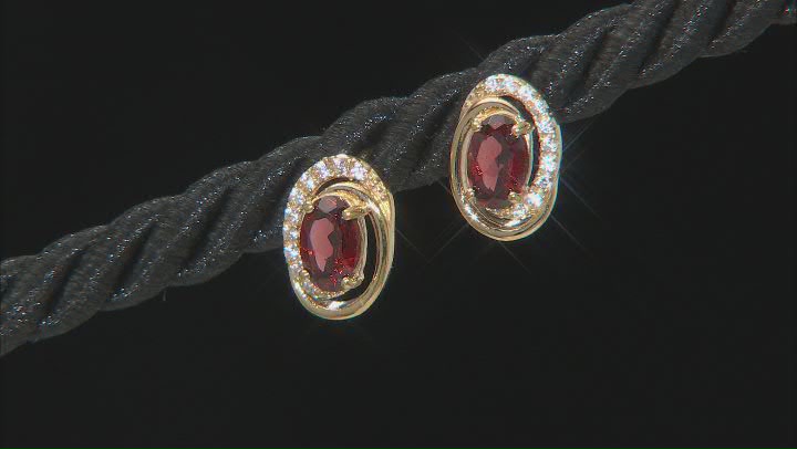 Red Vermelho Garnet(TM) 18k Yellow Gold Over Silver Ring, Earrings And Pendant Chain Set 3.22ctw Video Thumbnail