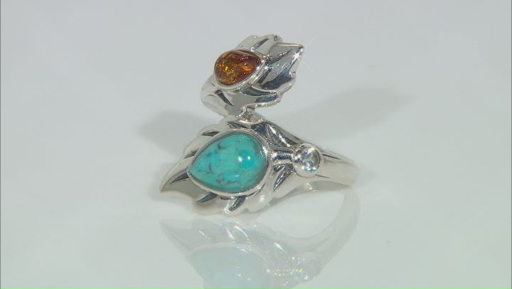 Blue Turquoise Sterling Silver Ring 0.12ct Video Thumbnail