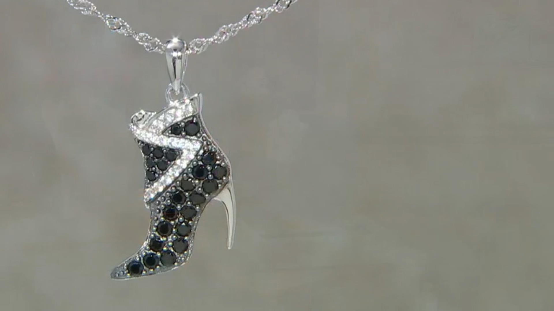 Black Spinel Rhodium Over Sterling Silver Pendant With Chain 0.92ctw