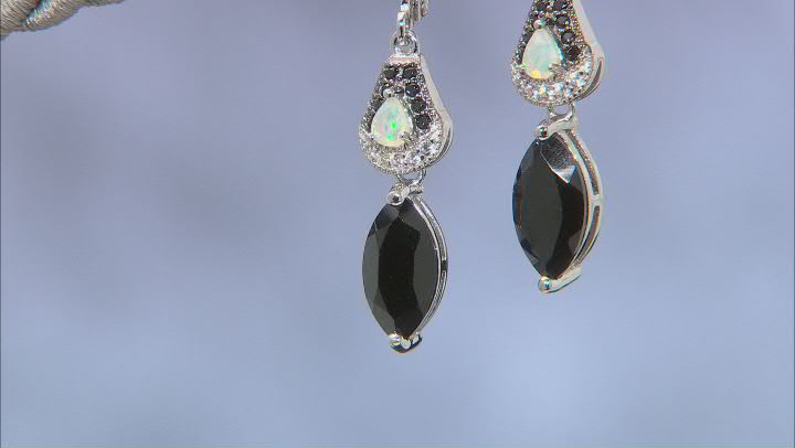 Black Spinel Rhodium Over Silver Earrings 3.88ctw Video Thumbnail