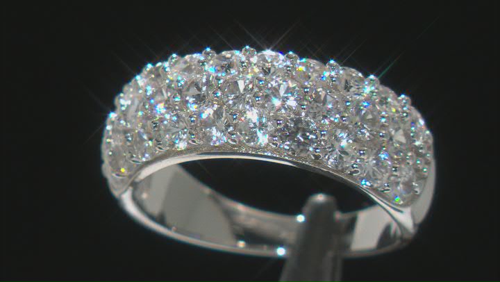 White Zircon Rhodium Over Sterling Silver Band Ring 2.90ctw Video Thumbnail
