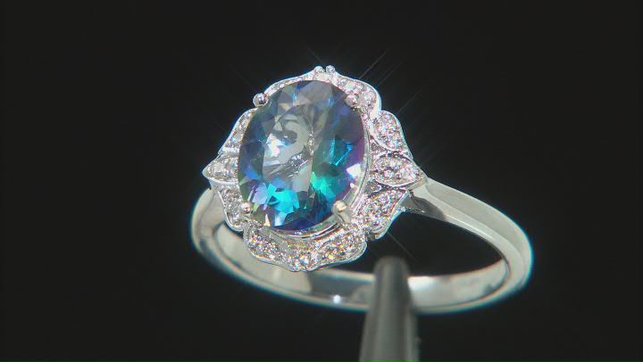 Blue Petalite Rhodium Over Sterling Silver Ring 1.85ctw Video Thumbnail