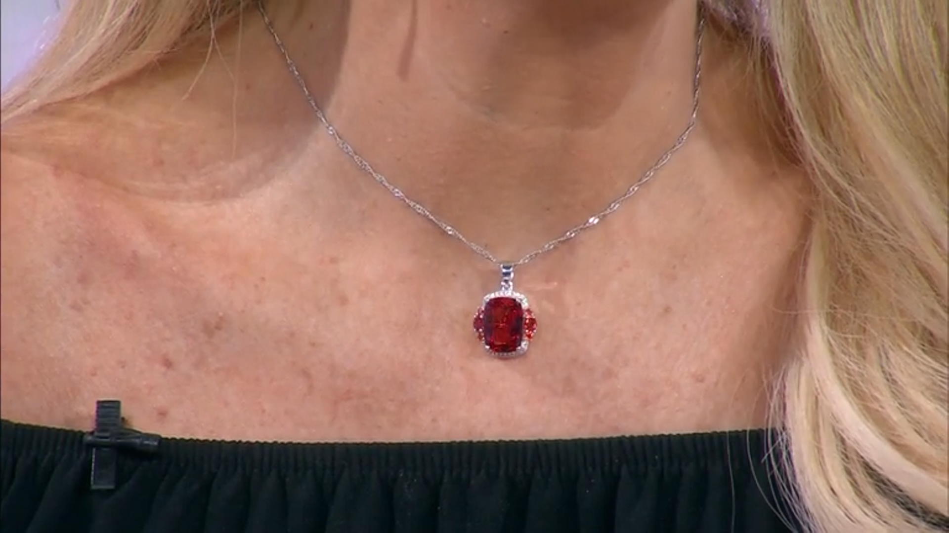 Lab Padparadscha Sapphire Rhodium Over Sterling Silver Pendant With Chain 8.15ctw Video Thumbnail