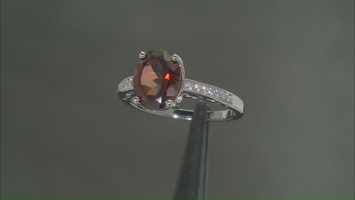 Red Labradorite Rhodium Over Sterling Silver Ring 3.15ctw Video Thumbnail