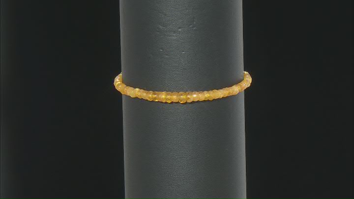 Yellow Sapphire 18k Yellow Gold Over Silver Beaded Bolo Bracelet 3.5-4.5mm Video Thumbnail