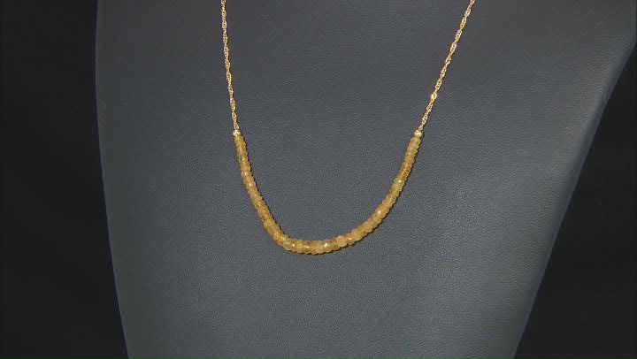 Rondelle Yellow Sapphire 18k Yellow Gold Over Sterling Silver Beaded Necklace 3.5-4.5mm Video Thumbnail