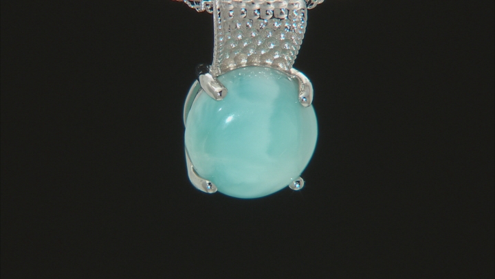 Blue Larimar Rhodium Over Silver Pendant With Chain Video Thumbnail