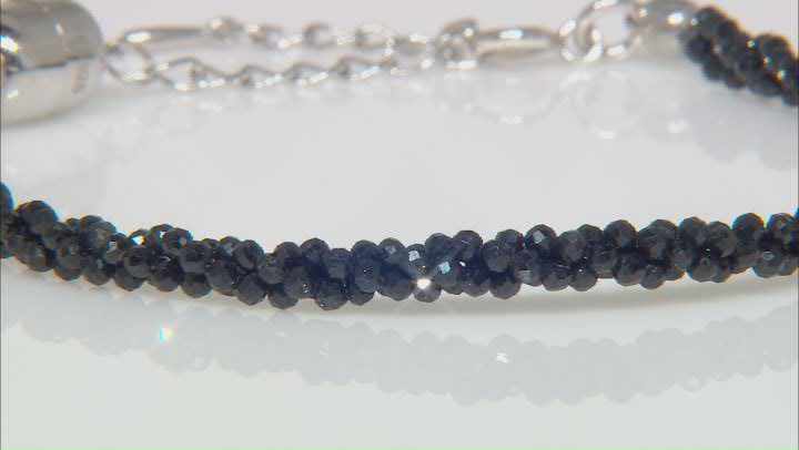 Black spinel rhodium over sterling silver bracelet