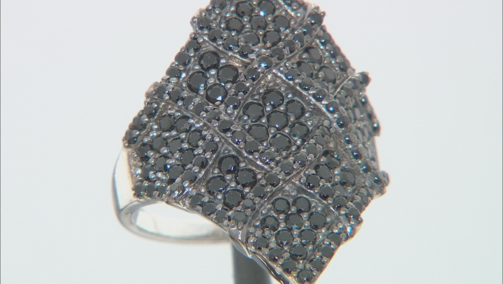 Black Spinel Rhodium Over Sterling Silver Ring 1.18ctw