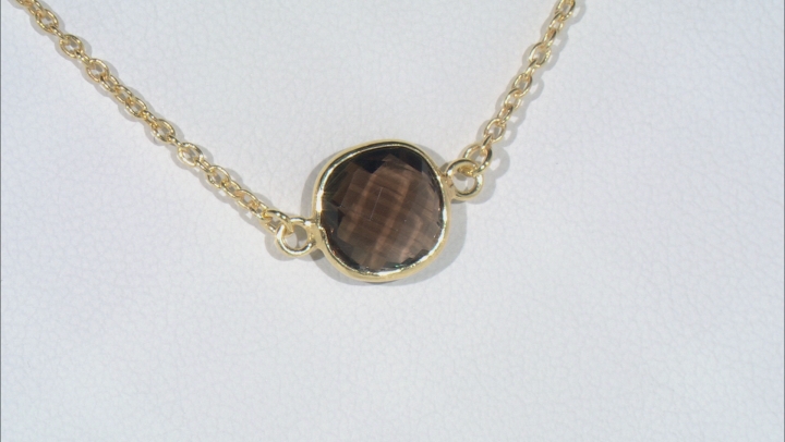 Brown Smoky Quartz 18k Yellow Gold Over Sterling Silver Necklace 22.95ctw