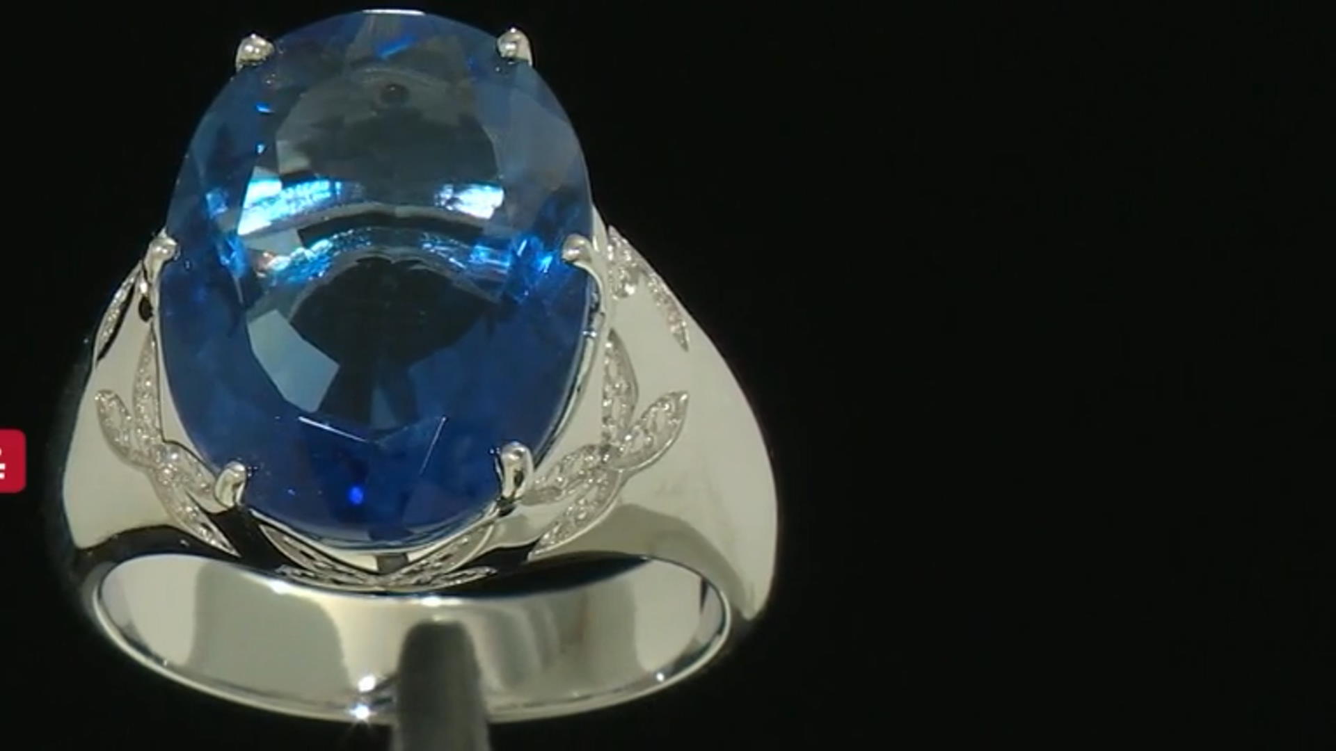 Blue Zircon Rhodium Over Sterling Silver Ring 1.75ctw