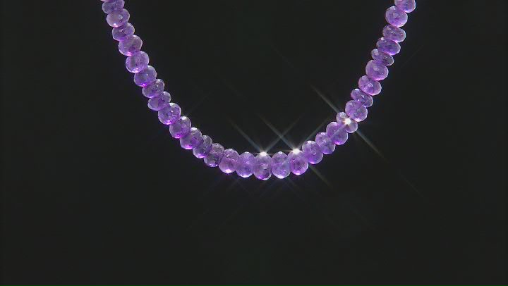 Purple Amethyst Rhodium Over Sterling Silver Graduated Necklace Video Thumbnail