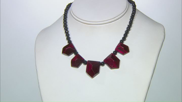 Pink Tiger Eye Rhodium Over Sterling Silver Graduated Necklace Video Thumbnail