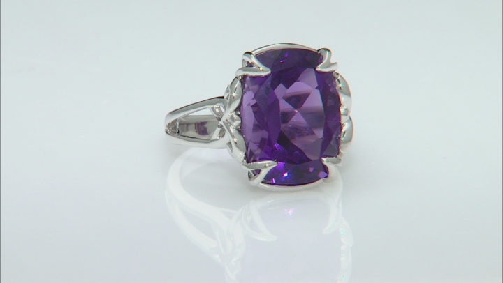 Purple Amethyst Rhodium Over Silver Ring 7.92ct Video Thumbnail
