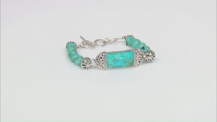 Blue Turquoise Sterling Silver Bracelet Video Thumbnail